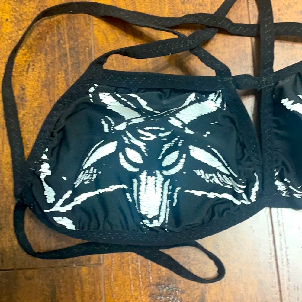 Pentagram Chest Baphomet Bikini Top - Picture 2 of 6